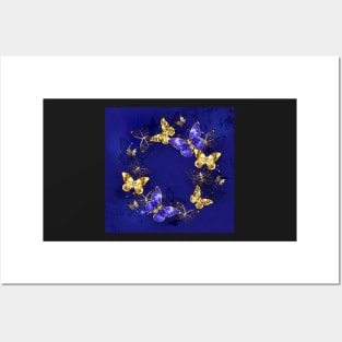 Round Dance of Sapphire Butterflies Posters and Art